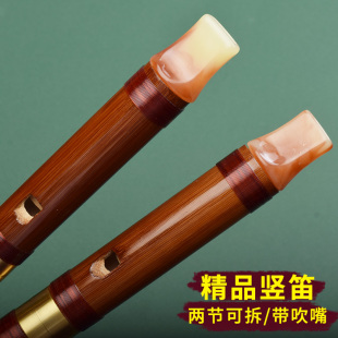 竖笛竖吹带吹嘴顺笛直笛葫芦笛二节笛子竹笛初学成人儿Z童演奏乐