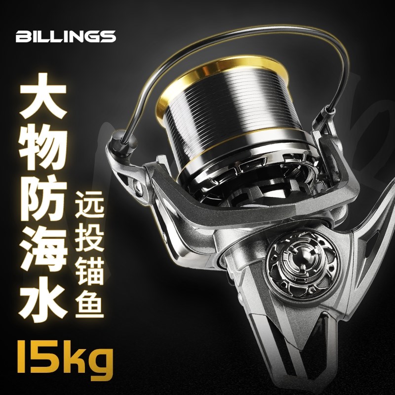纺车轮锚鱼轮远投轮全金属巨铁板锚杆鱼线轮海竿渔轮Z渔线轮海水