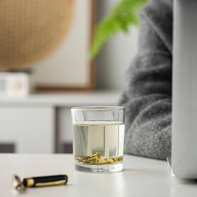 茶艺教学绿茶玻璃杯 无铅玻璃杯水杯玻璃杯垫碟子绿茶杯 茶艺培训