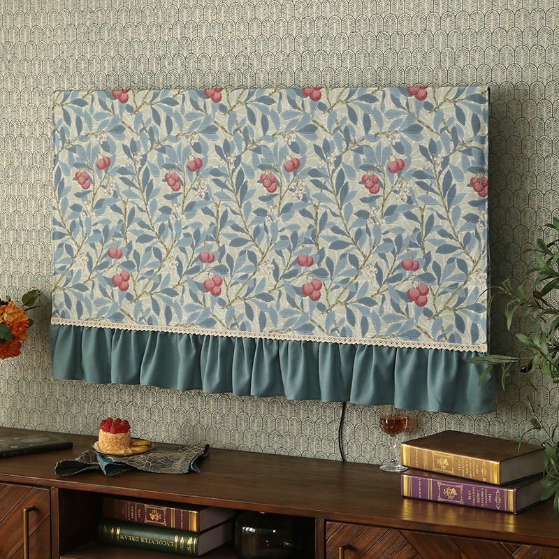 液晶电视机罩套曲屏防尘罩盖布艺挂壁式台式通用美式氛围感可定制