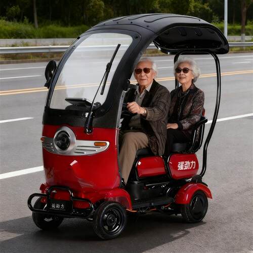 25新款双座老h人代步车三座四轮电动车女士小型代步车接送老人