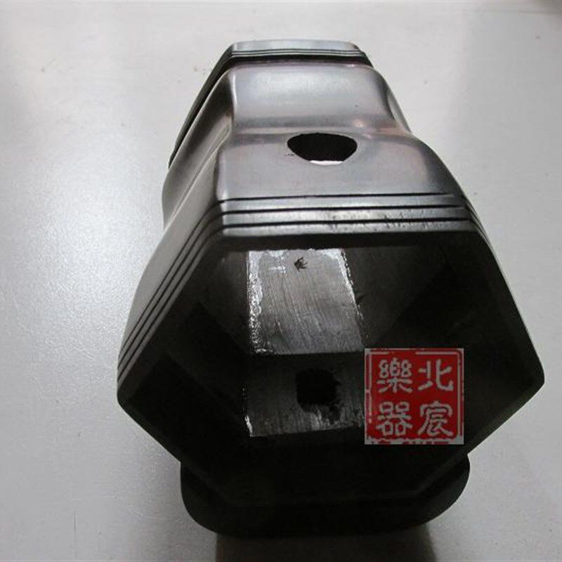 精制东非黄黑檀二胡筒,黑檀胡琴筒带底托未蒙S皮,二胡配件琴筒