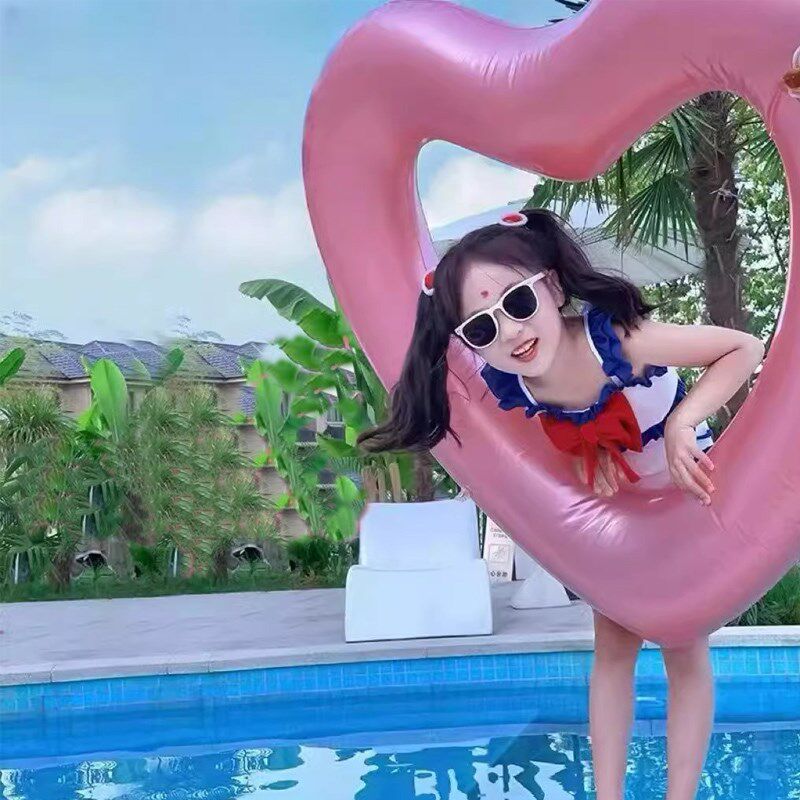 洋气泳衣儿童连体三角p游泳衣女孩夏装新款宝宝小童公主风温泉泳