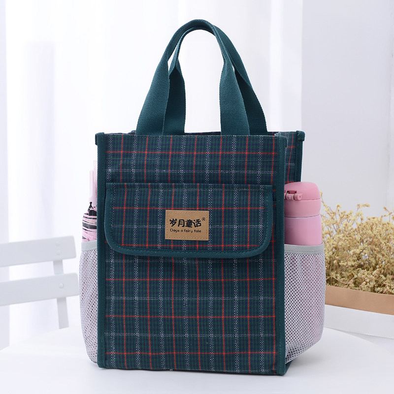 学生手提袋帆布文j件袋大容量拎书袋初高中补习袋大号饭盒袋便当