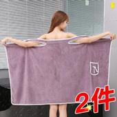 浴巾女可穿可裹夏家用非纯棉吸水速干不掉毛网红浴裙可爱抹胸浴袍