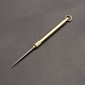 TC4钛合金牙签随身小工具便携轻便 黄铜手柄挂件水果签细尖剔牙针