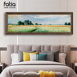 名画美式 梵高挂画温馨欧式 饰画莫奈油画床头画2021主卧新款 卧室装