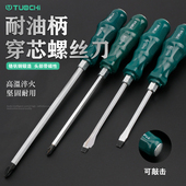 可敲击穿心螺丝刀通心起子带磁性螺丝批十字一字平口可砸通心改锥