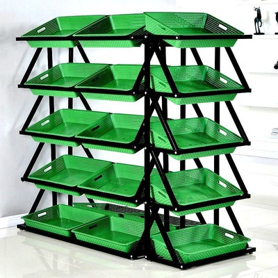 超市水果蔬菜货架多层展示架水果架子水果店便利店置物架多功能y