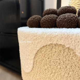 泰迪绒安全感猫咪屋 通用半封闭夏季 Coni life珍珠奶茶桶猫窝四季