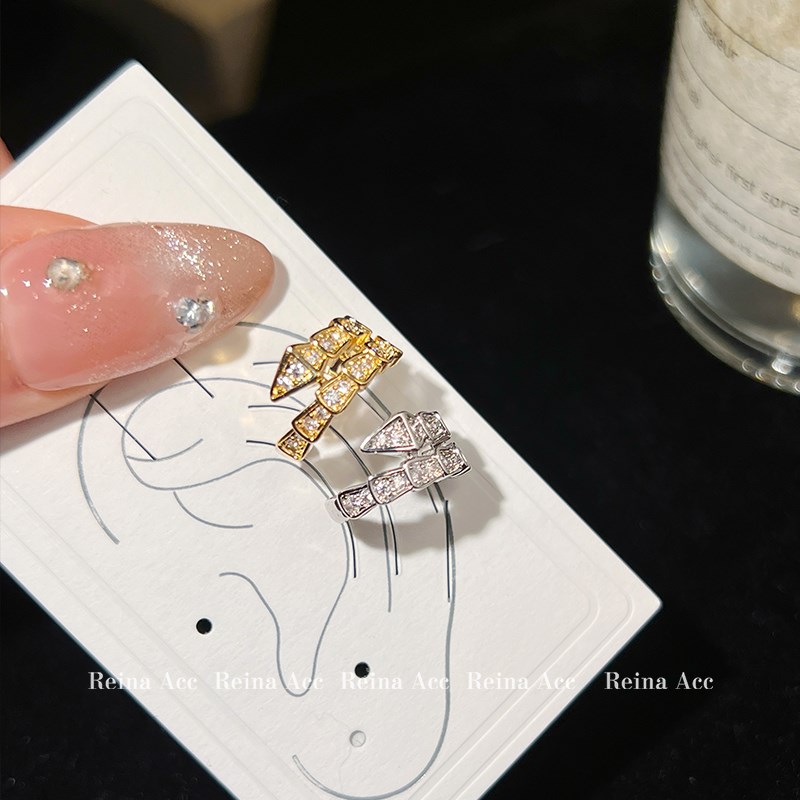 满钻蛇形耳夹独特高级感灵蛇耳饰女无耳洞耳骨夹耳环2025新款耳钉