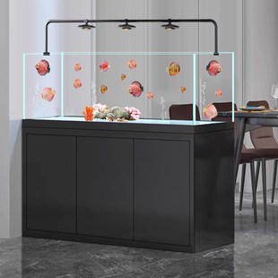 无管件溪a流缸鱼缸卓无管道静音宁客厅大型极窄工业风兰寿底滤鱼