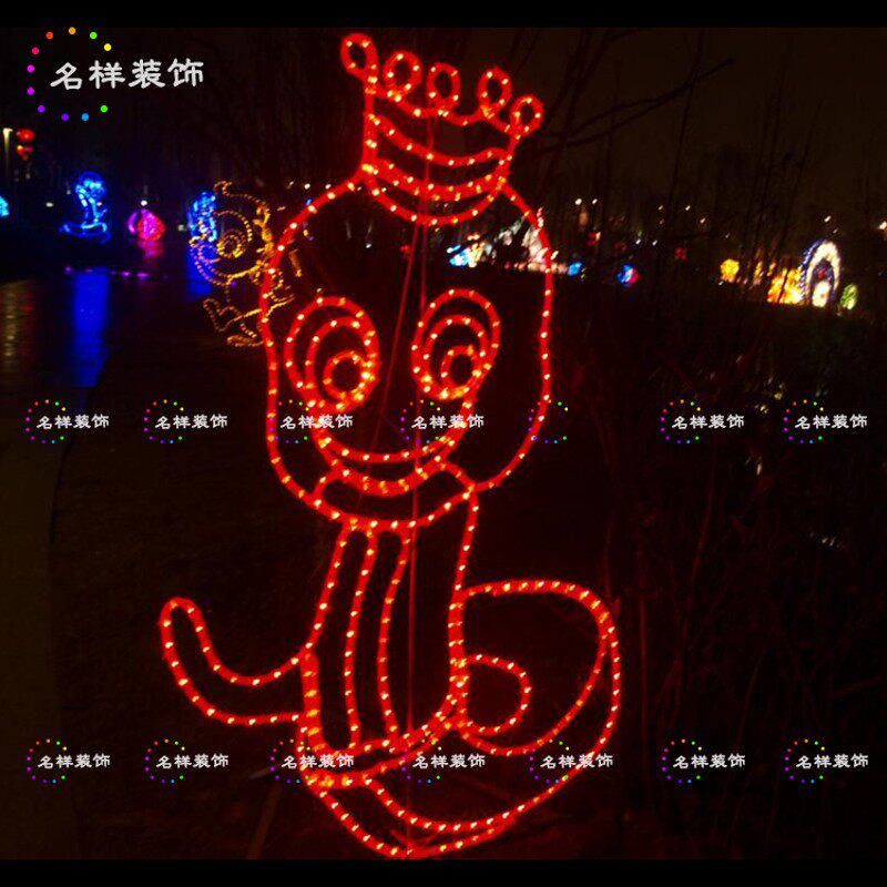 名样灯光节猴子造型花灯公园气氛装饰 梦幻灯光秀房X产气氛灯工厂
