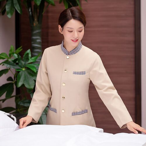 保洁服长袖秋冬装女酒店清t洁服客房保洁阿姨工作服物业宾馆制服P