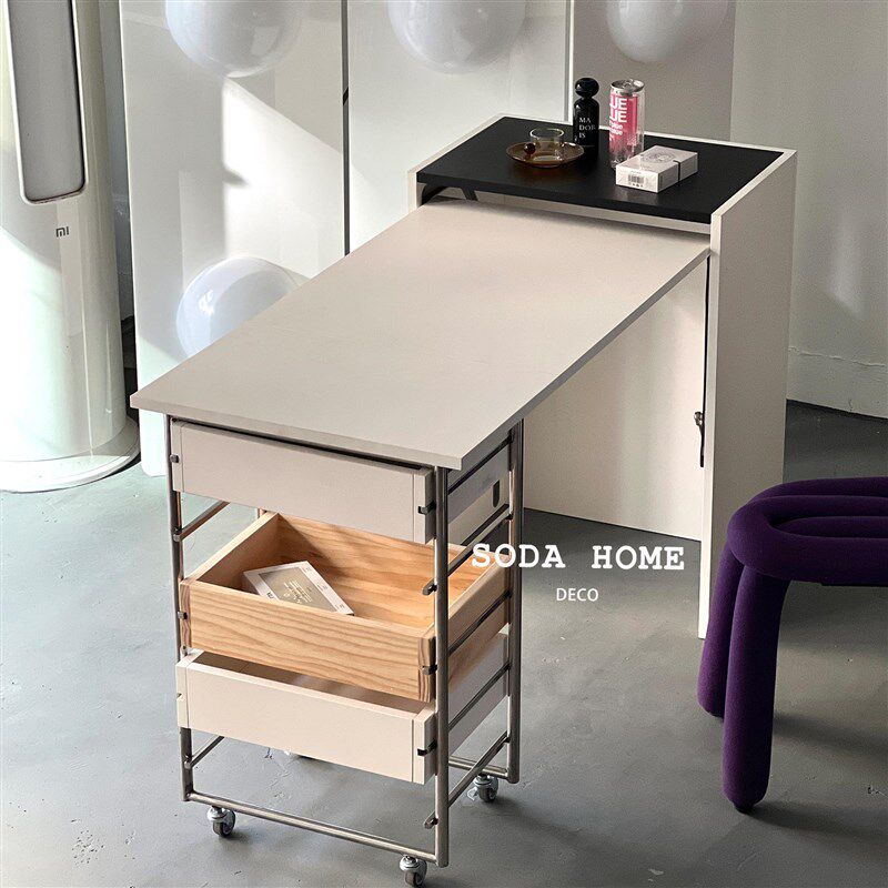 中古实木折叠桌多功能长方形隐形床头桌可移S动小推车学公书桌,住宅家具,岛台,淘宝优惠券,粉丝福利购,淘宝优惠卷