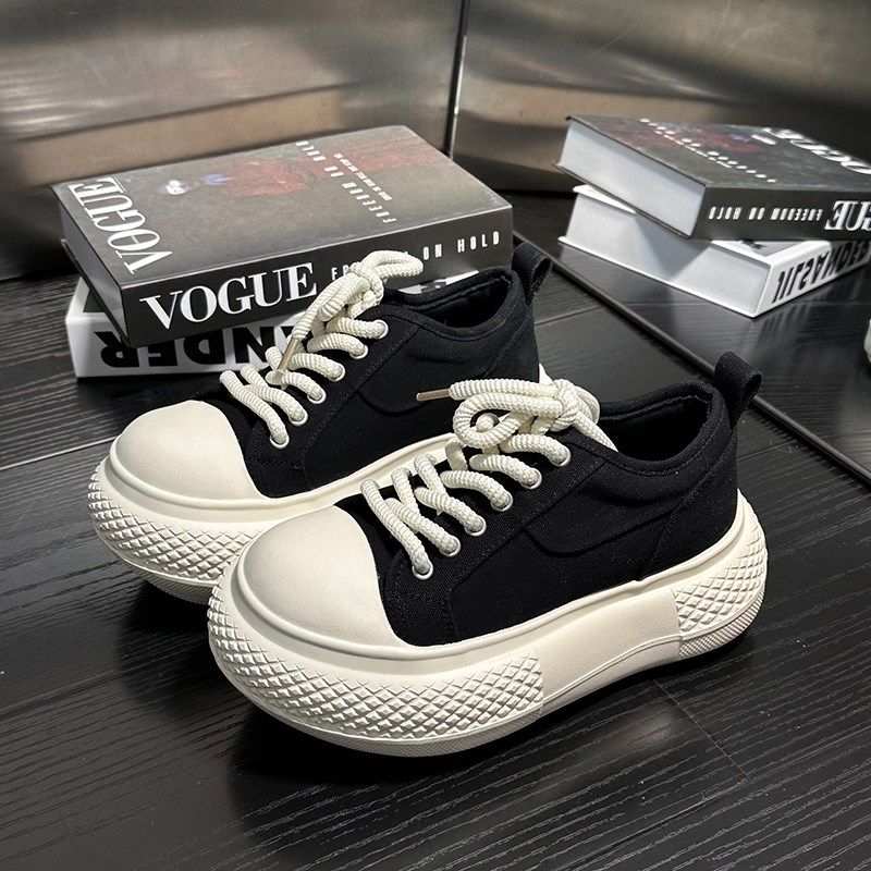 欧货牛仔帆布大头松糕厚底面包鞋女百搭小个子增高U运动休闲鞋板,女鞋,时尚休闲鞋,淘宝优惠券,粉丝福利购,淘宝优惠卷