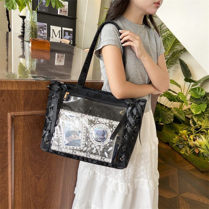 大食量蕾丝痛包单肩绿色系透明隔层E谷子大肠包丝带斜挎大容量挎,箱包皮具/热销女包/男包,痛包,淘宝优惠券,粉丝福利购,淘宝优惠卷