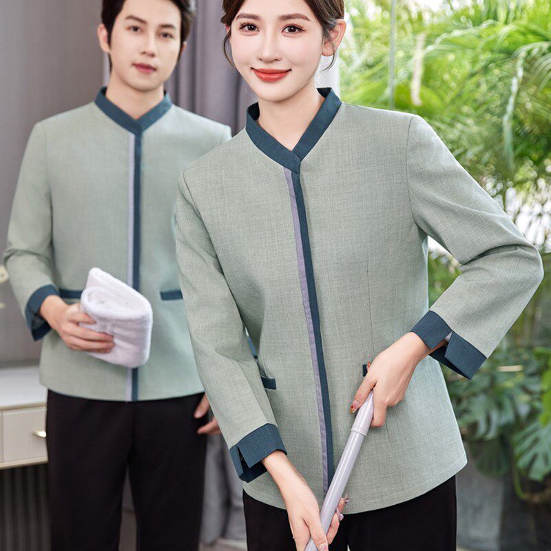 物业保洁工作服秋冬款长袖酒店宾z馆客房家政清洁员PA阿姨工装制