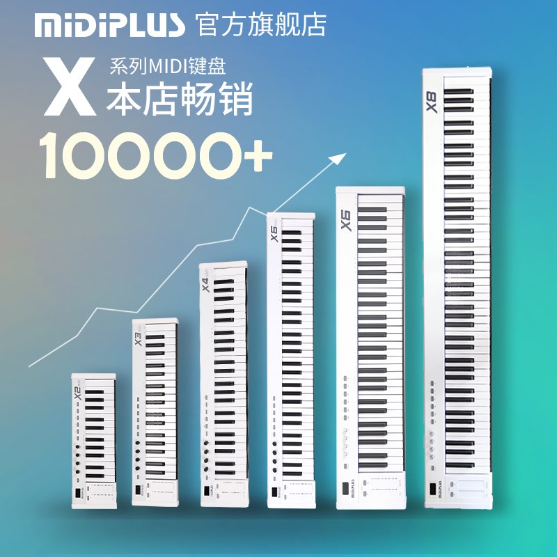 MiDiPbLUS X8 25 37 49 61键移动便携迷你mini电音编曲小MIDI键盘