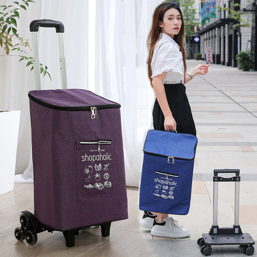 买菜小拉车老人可携式折叠家用购物袋轻便K保温爬楼拉杆行李推车