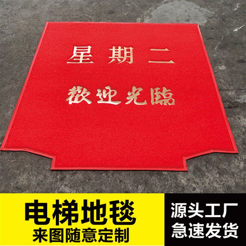 PVC电梯d地毯定制轿厢内星期毯专用logo地垫迎宾酒店门口公司订做