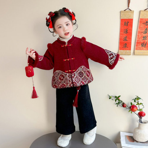 女童拜年服套装冬季2026新款女孩