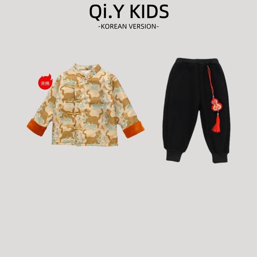 拜年服男童冬装国风唐装2026新款