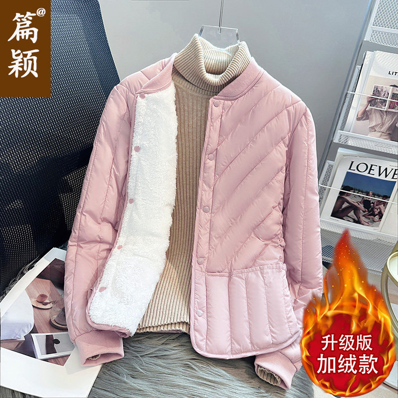 内胆羽绒棉服女短款初高r中学生校服内搭小棉袄加绒加厚棉衣秋冬