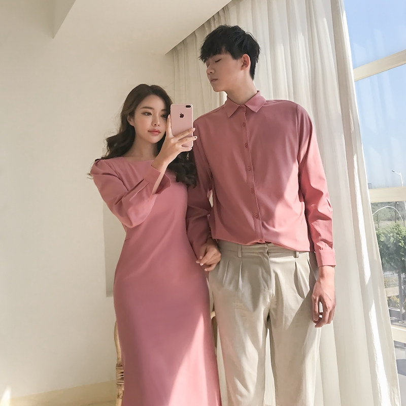 情侣装春季2021夏装p新款一裙一衣小众设计感连女衣裙成熟衬衫套