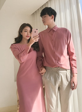 情侣装春季2021夏装p新款一裙一衣小众设计感连女衣裙成熟衬衫套