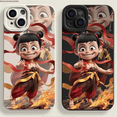 哪吒适用苹果16promax软13iphone15手机壳14可爱12卡通11xr8新款7