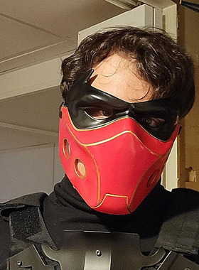 Red Hood红头罩红帽火魔头盔罗宾面罩蝙蝠侠Batman万圣节头盔