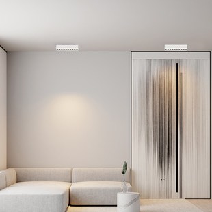 无主灯设计师长条线性灯玄关客厅家用格栅灯 led深杯防眩明装射灯