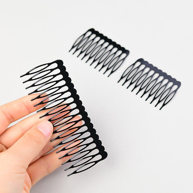 碎发整理神器黑色金属耐用小发卡不刮头不伤发倒插梳发梳密齿梳女