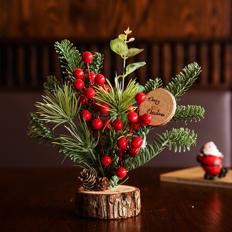 圣诞节装饰品迷你小型圣诞树桌面摆件餐桌咖啡厅场景布置拍照道具