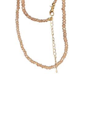 好事物新款香槟色水晶串珠项链甜美超仙锁骨链简约百搭叠戴颈链女