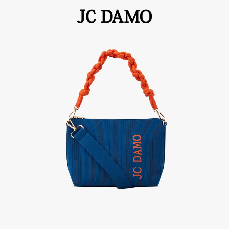 【爱美专属】JC DAMO25新款麻花带豆腐包撞色单肩方糖包斜挎包女
