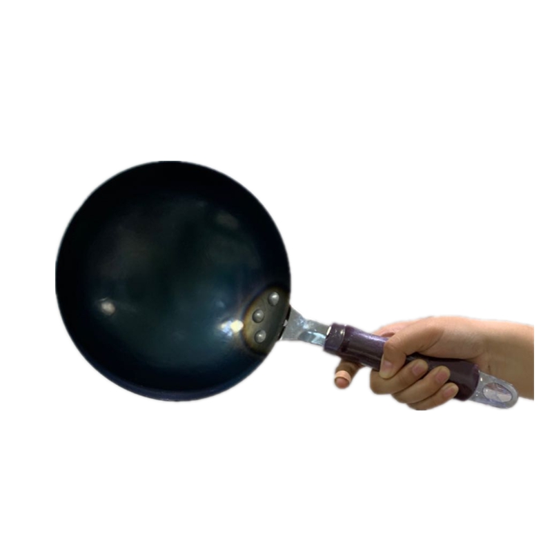 17/20/24/26厘米无涂层手打老式熟铁圆底小炒锅不粘锅宝宝小孩用