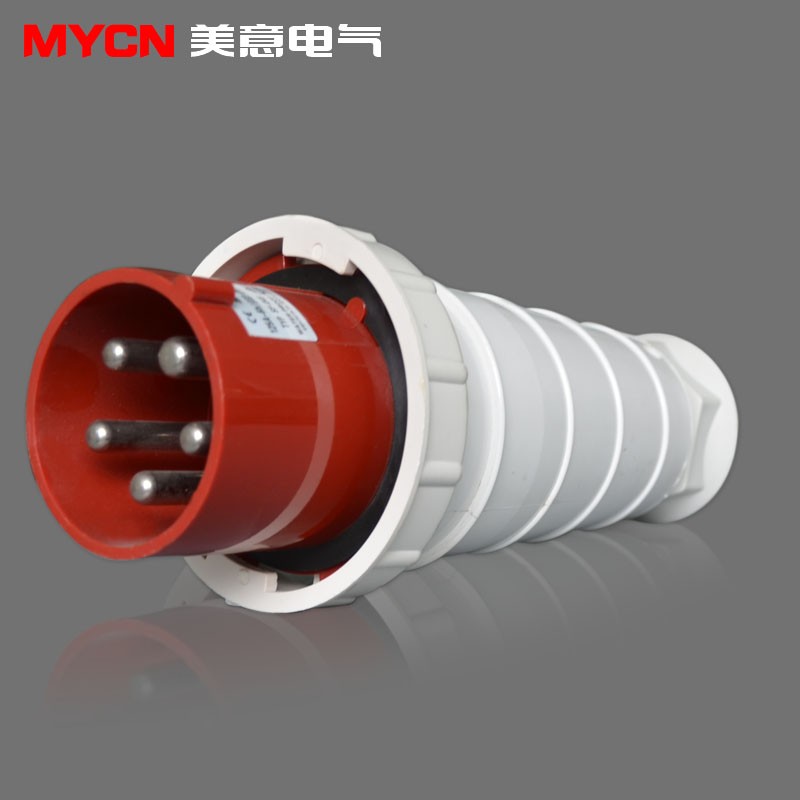 工业插头插座连接器SF防水漏电电源线叉接头对接三四五芯63A 125A