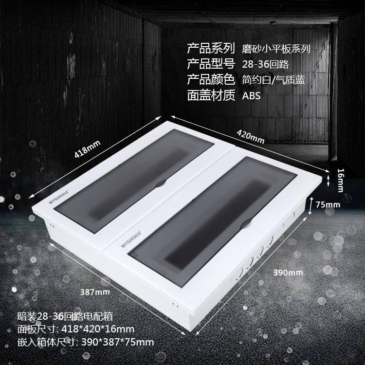小平板暗装36回路配电箱双排照明空开箱PZ30家用强电箱豪华电控箱