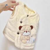 婴儿珊瑚绒马甲 新生儿加绒马甲宝宝冬季 加棉小背心坎肩