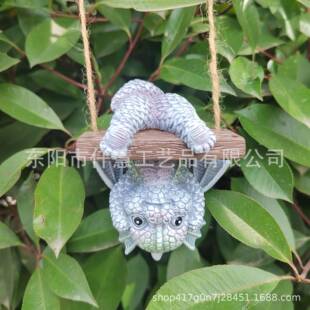 跨境新品可爱倒挂小龙花园装饰挂件秋千母子龙卡通庭院树脂装饰品