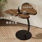 黑色小茶几艺术感桌子可移动沙发边几极简边桌简单置物架阳台茶桌