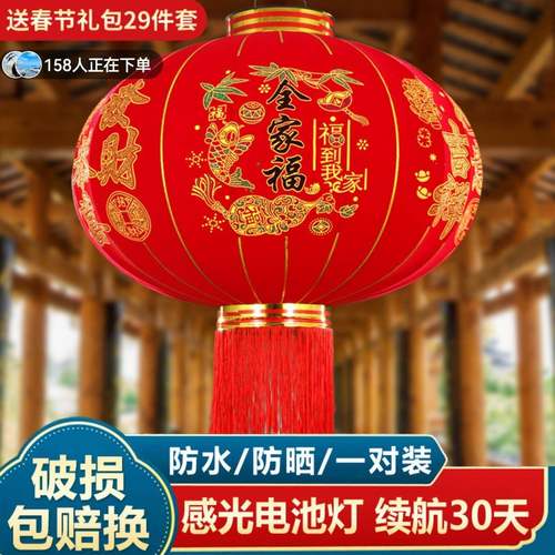 2025新款大红灯笼一对过年大门口宫灯阳台挂饰过新年户外装饰吊灯