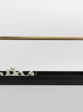 新中式金属样板房装饰品提篮托盘分格盒卧室收纳家居饰品软装摆件