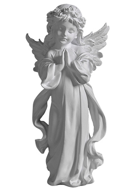 【曼塔】欧式复古白色天使装饰品雕塑石膏人物家居摆设雕像小摆件