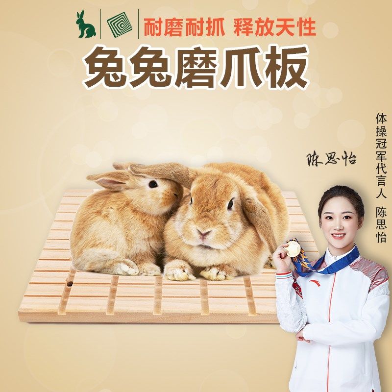 兔子磨爪板磨爪石兔兔刨地防抓板趴趴垫子宠物兔子磨甲器解闷玩具