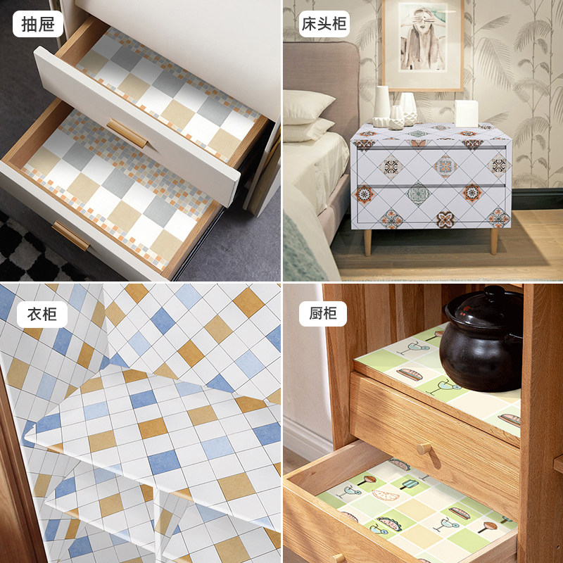 推拉门衣柜内部贴纸  自粘橱柜防油防水抽屉防潮可撕装饰翻新北欧,家居饰品,软装墙贴,淘宝优惠券,粉丝福利购,淘宝优惠卷