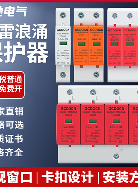 浪涌保护器2P20KA220V家用电涌保护器 4P380V40KA电涌保护器防雷