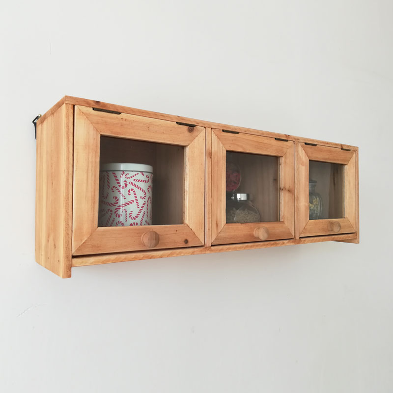 上翻门茶杯收纳柜透明玻璃桌面小壁柜厨房台面墙上放碗收纳盒实木